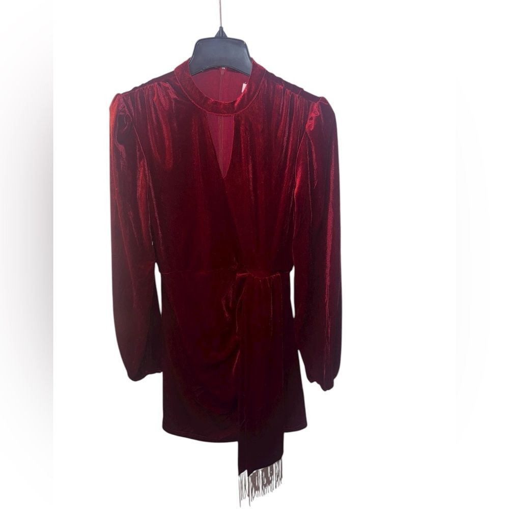 NWT Ralph Lauren red velvet mini dress size small